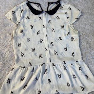 **NEVER WORN** Boston Terrier blouse